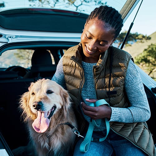 Dog with owner Dog with owner